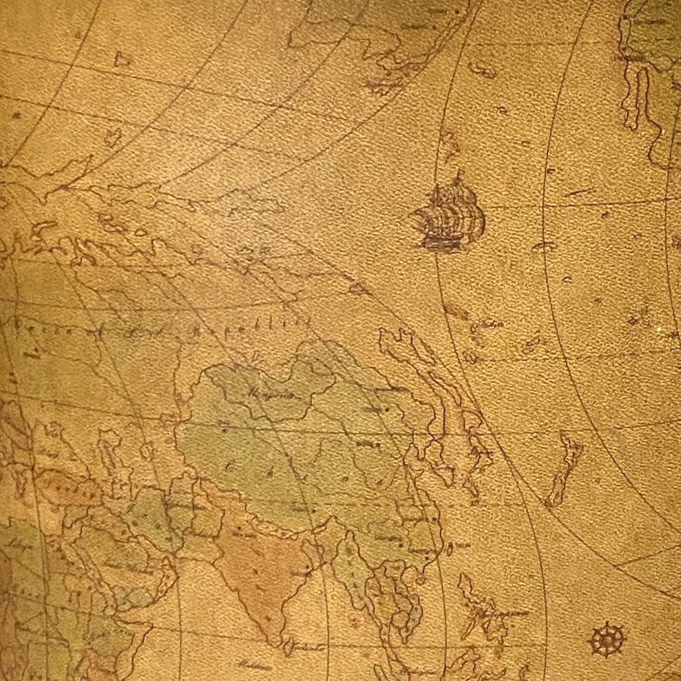 Old World Map Console Table