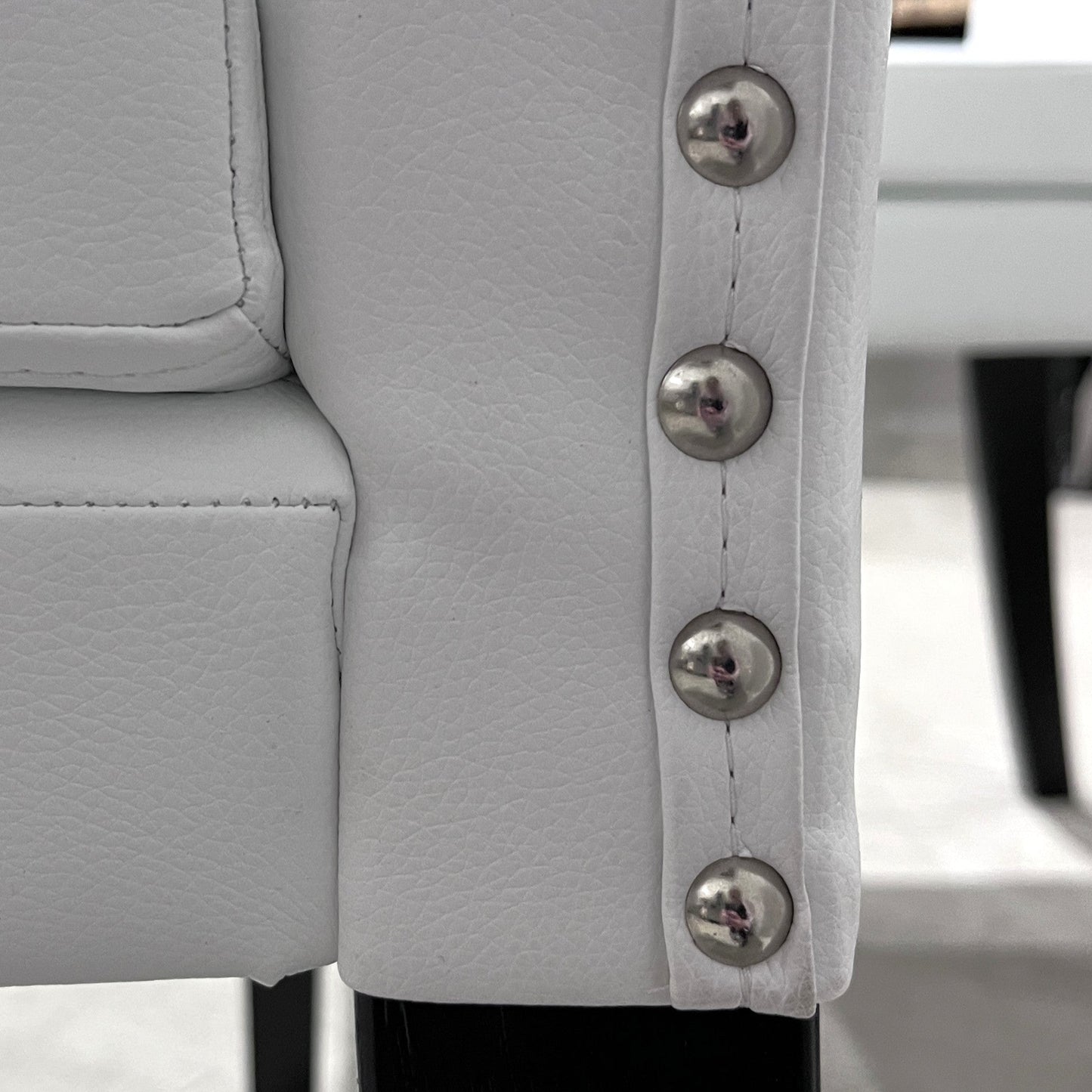White Leather Dining Chairs (Set of 2)