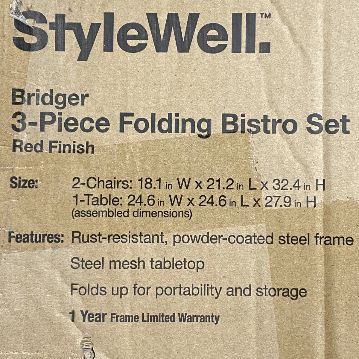 3 Piece Folding Bistro Set