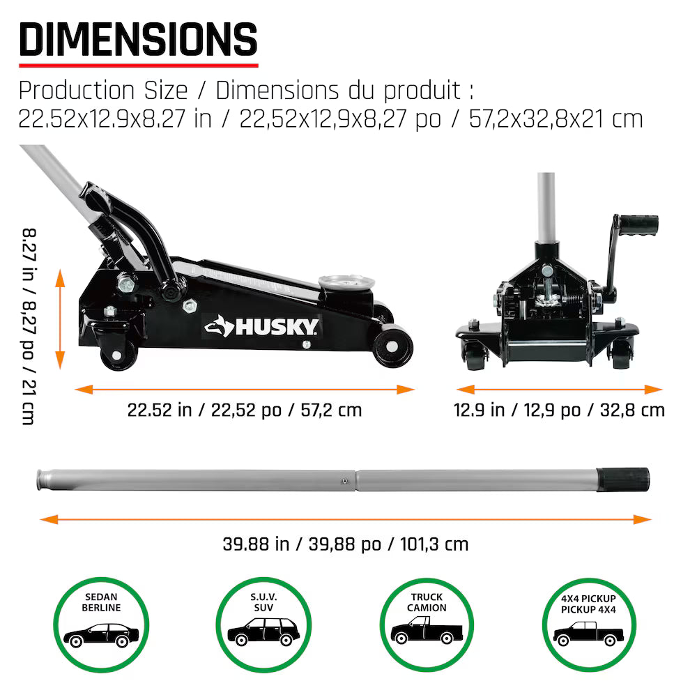 3Ton Quick Lift Service Jack with Foot Pedal