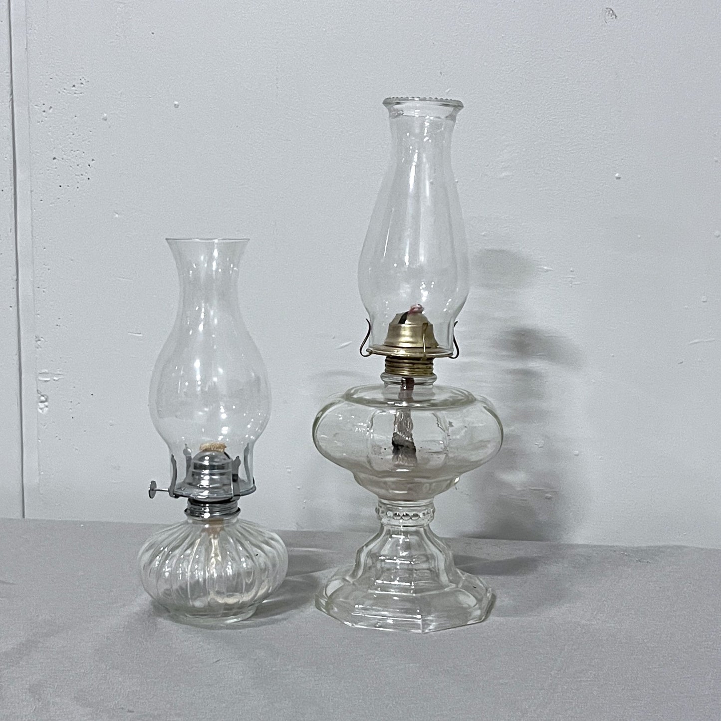 Glass Oil Lamps (Set of 2)