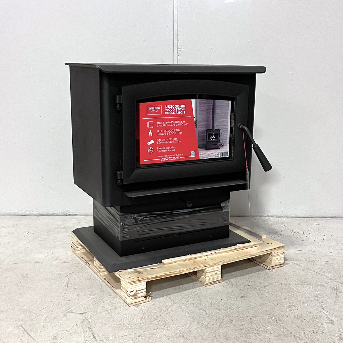 Mid-sized Plate steel Pedestal Wood Stove
