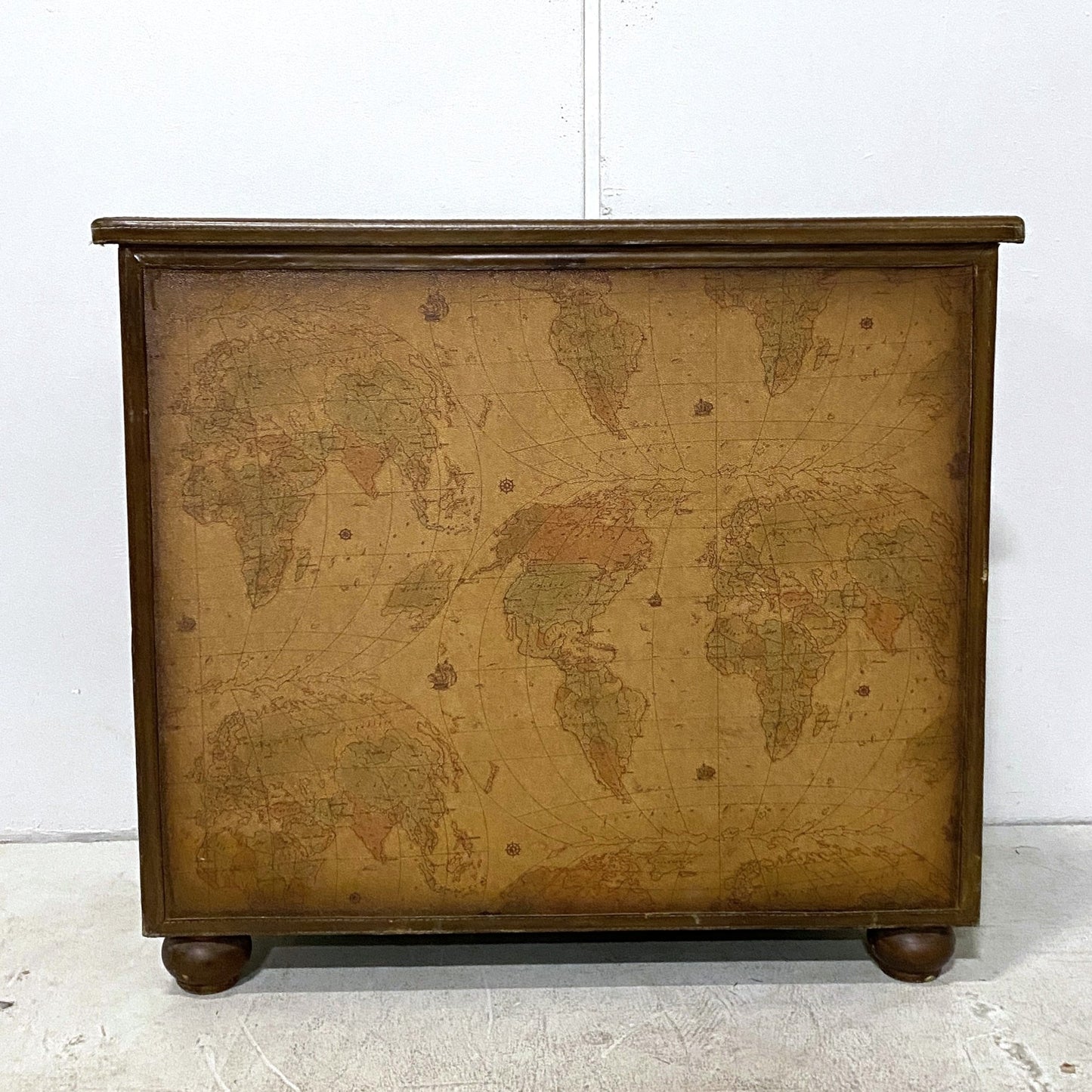 Old World Map Console Table