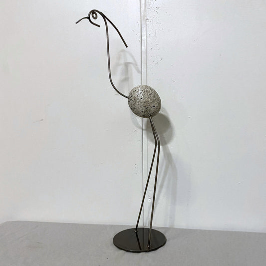 33" Stone & Metal Bird Sculpture