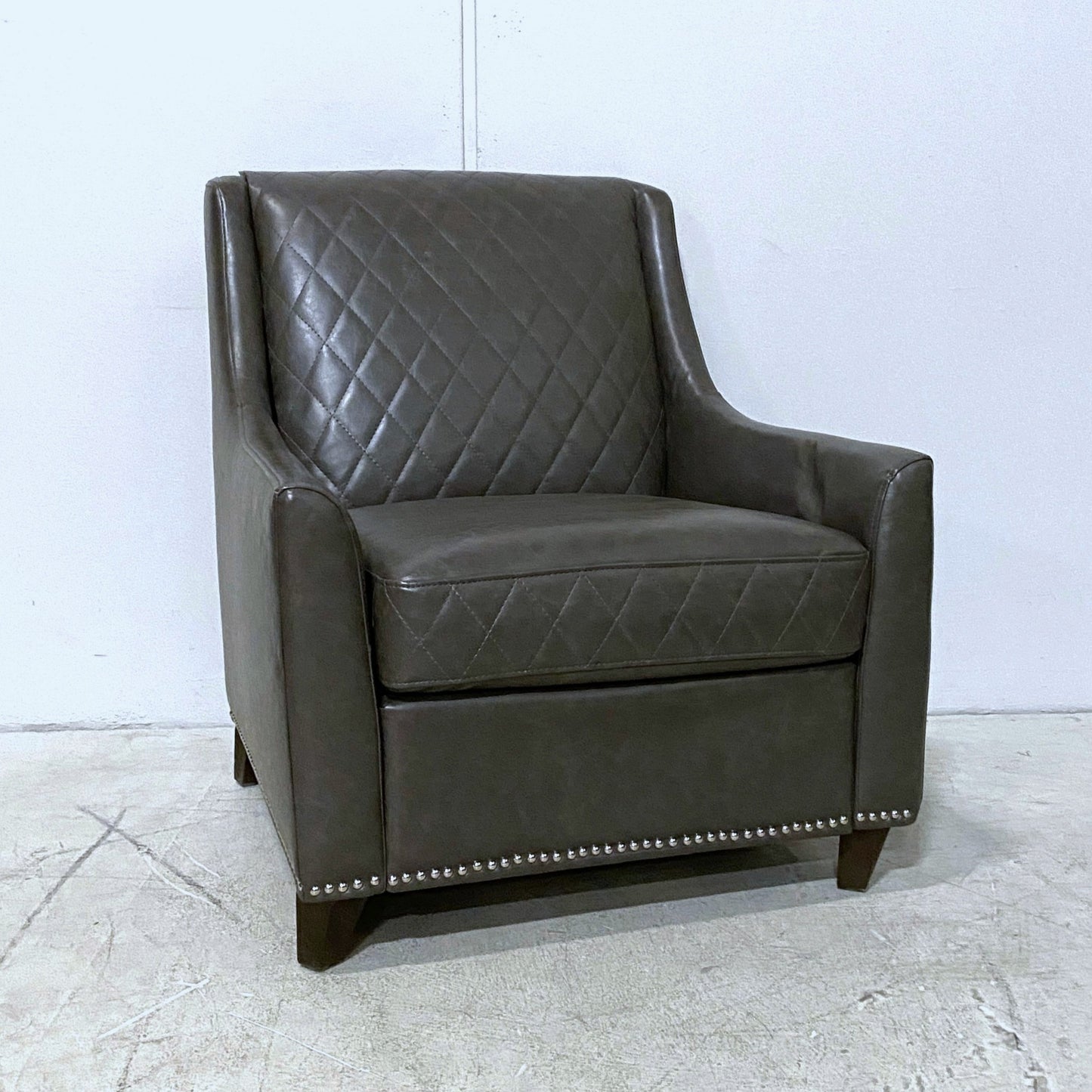 Ash Grey Leather Armchair