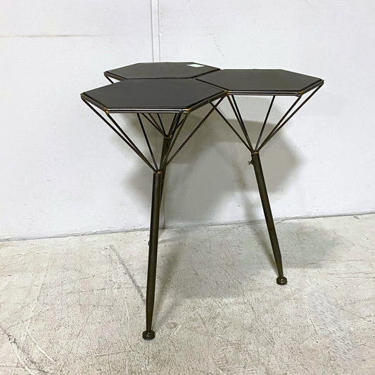 Geo Hex Honeycomb Metal Side Table