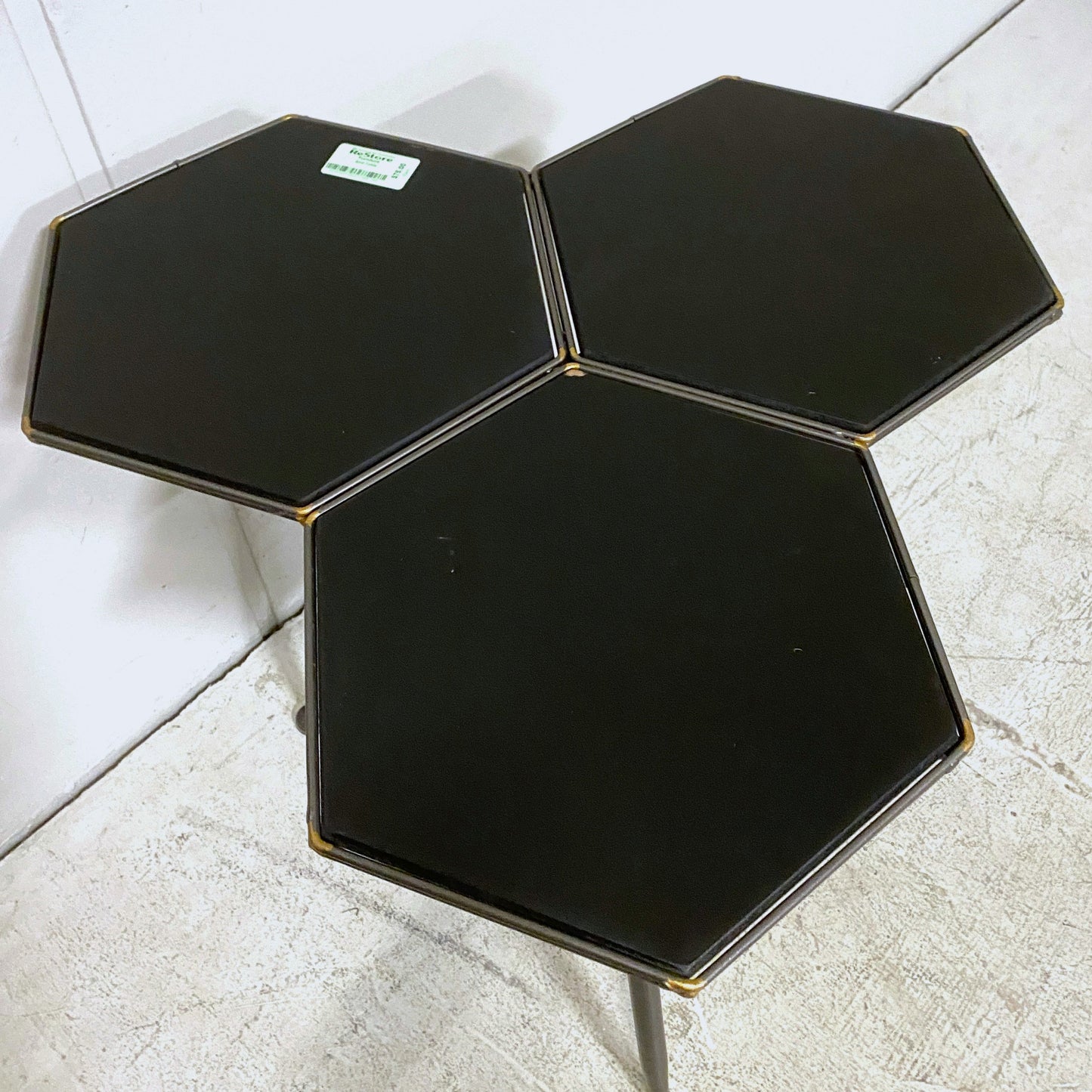 Geo Hex Honeycomb Metal Side Table