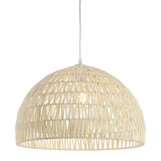 20" Woven Rattan LED Pendant Light
