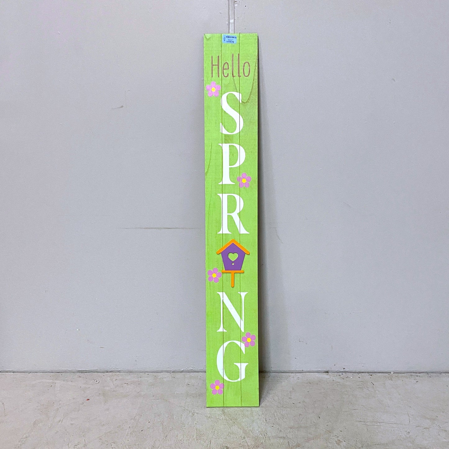 'Hello Spring' Wood Printed Porch Sign
