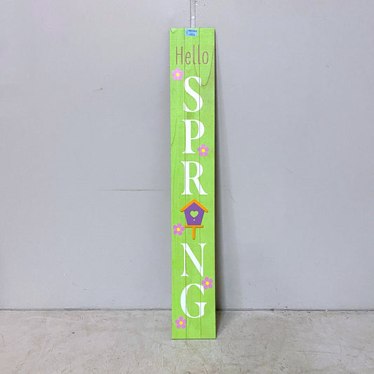'Hello Spring' Wood Printed Porch Sign