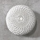 White Cotton Knitted Pouf