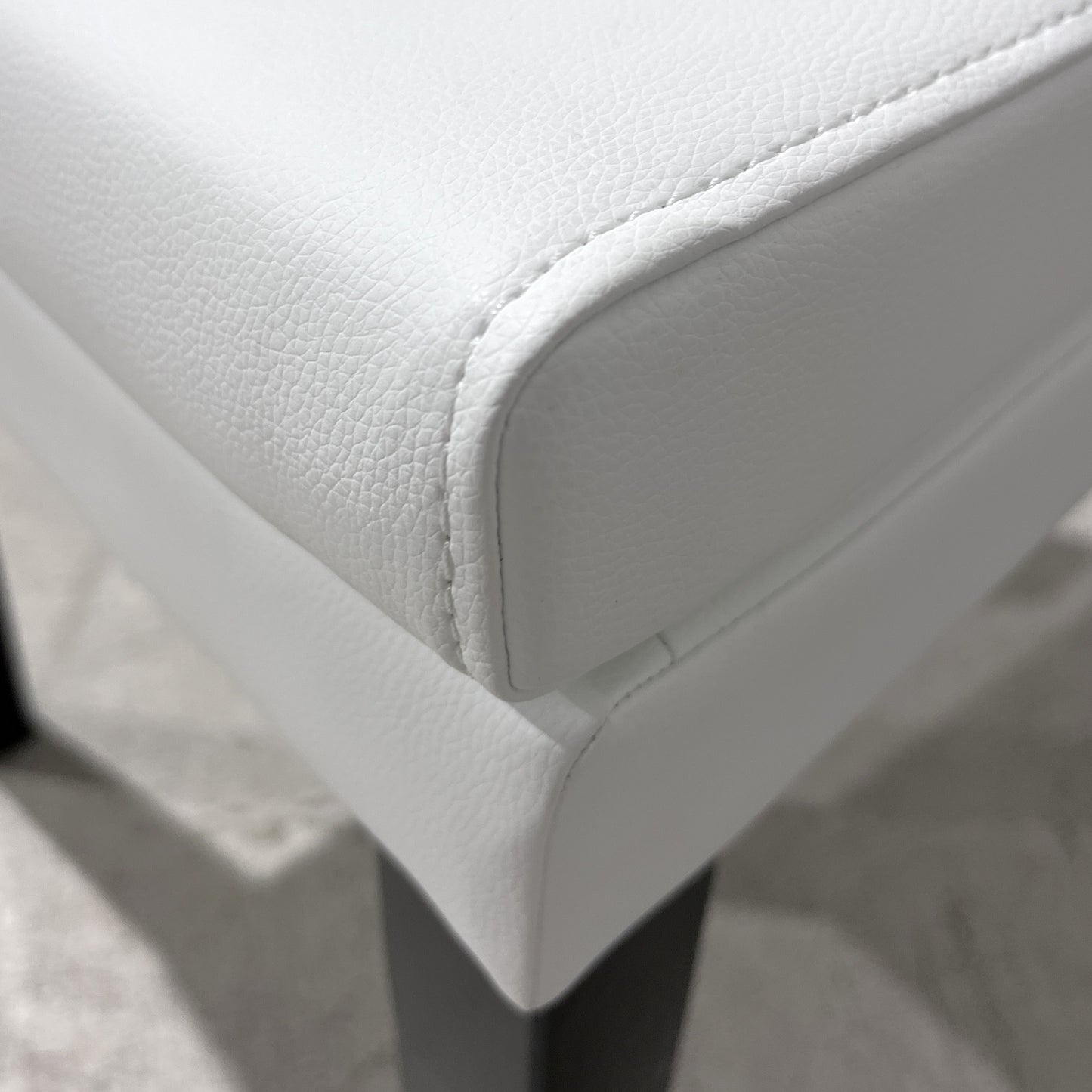 White Leather Dining Chairs (Set of 2)
