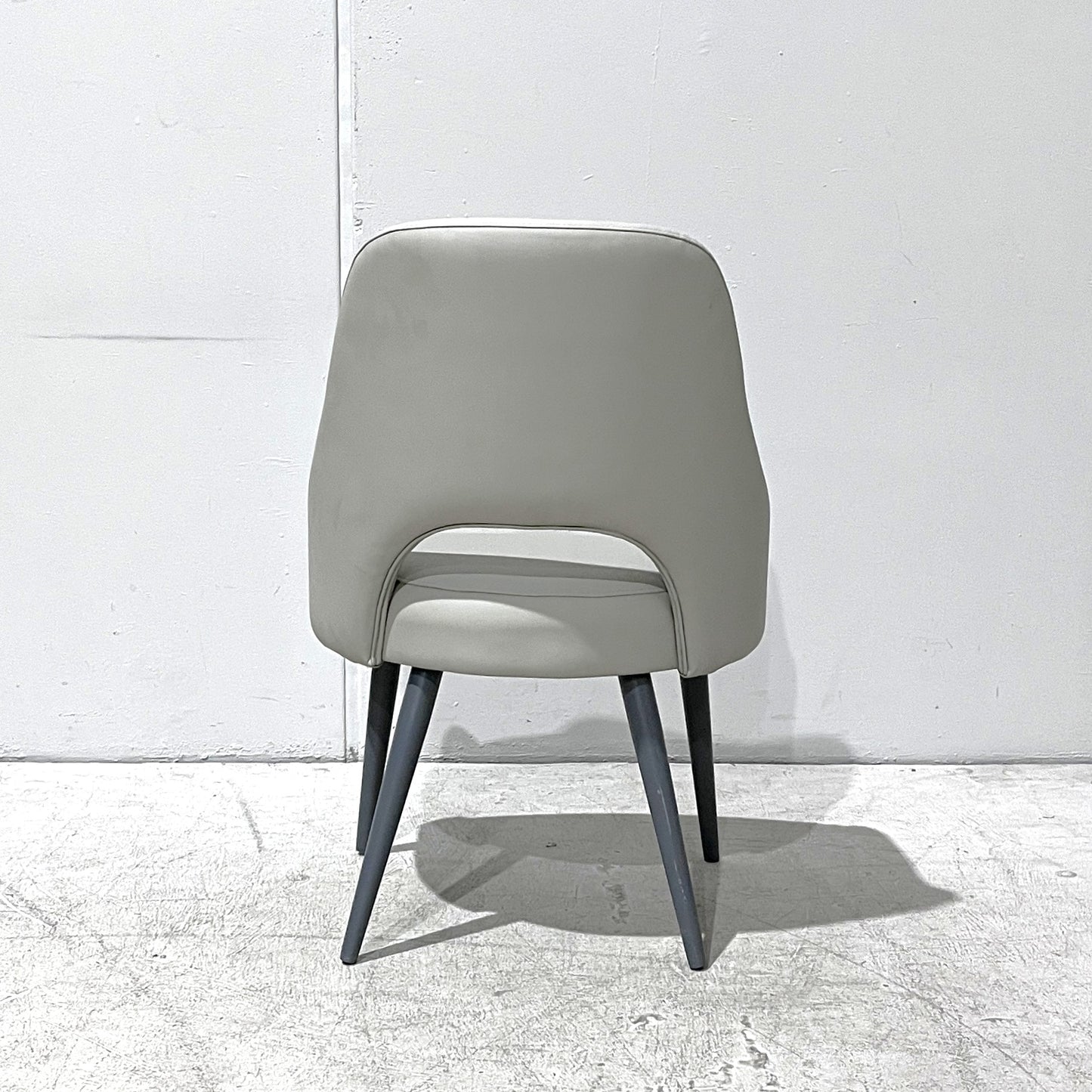 Top-Grain Grey Leather Dining Chair