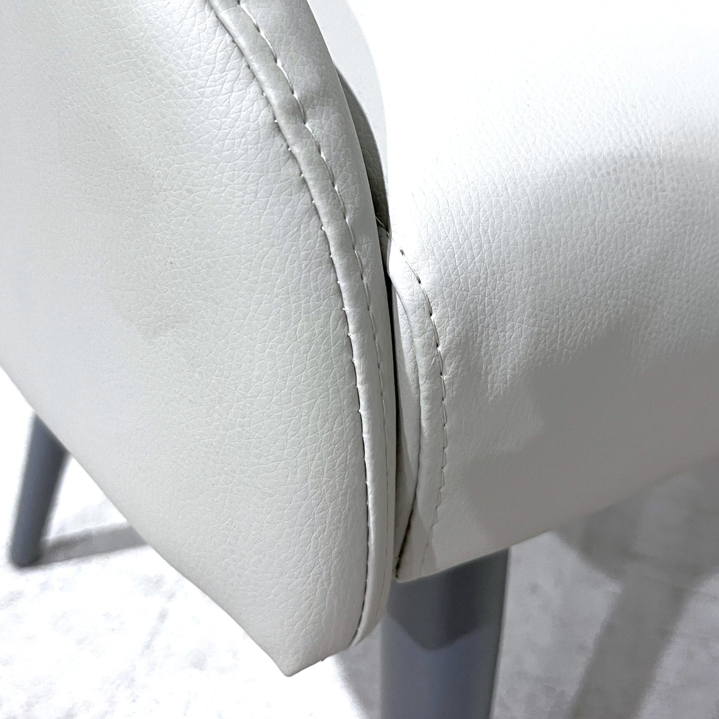 Top-Grain Grey Leather Dining Chair