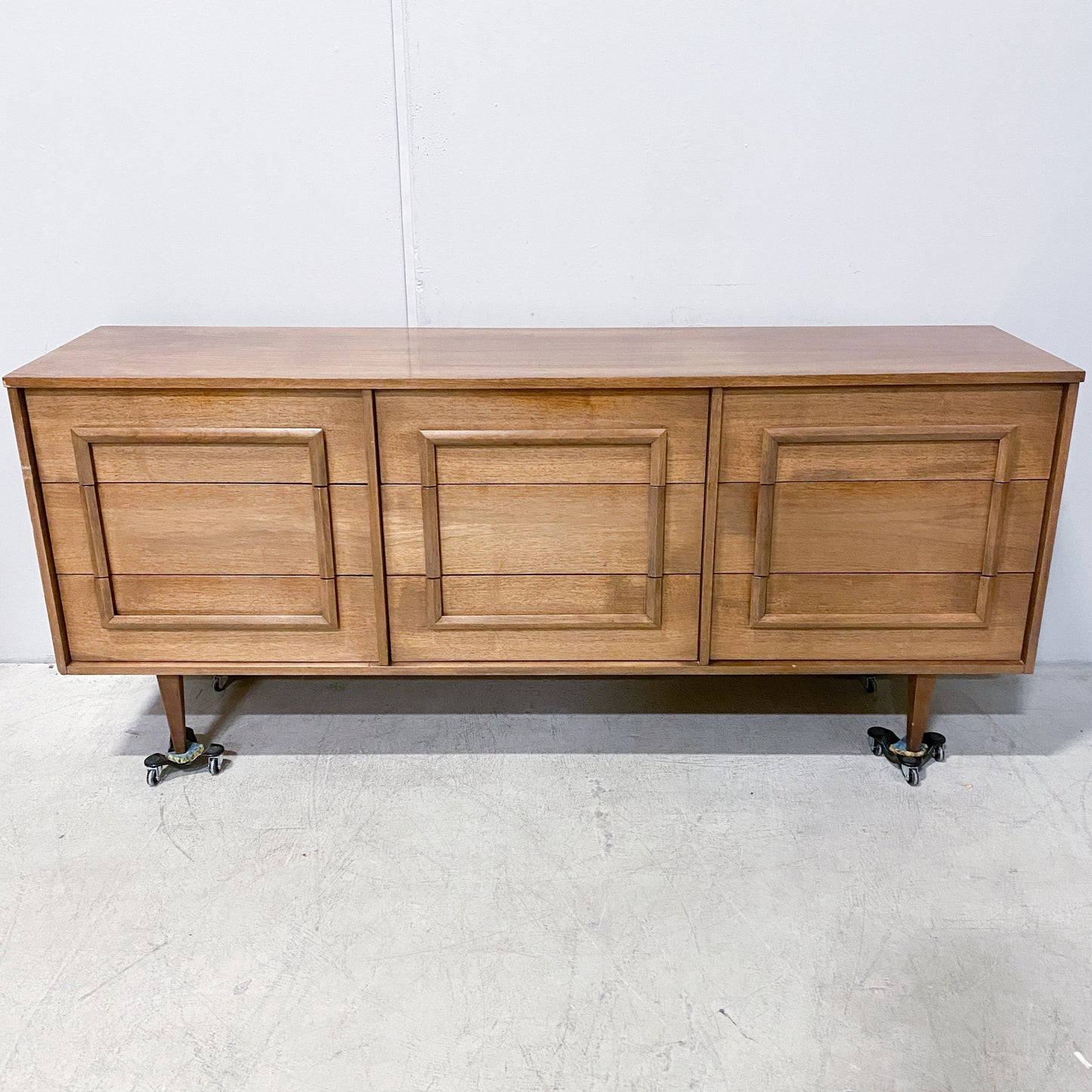 Mid-Century Walnut Dresser with Mirror-Circa 1960s