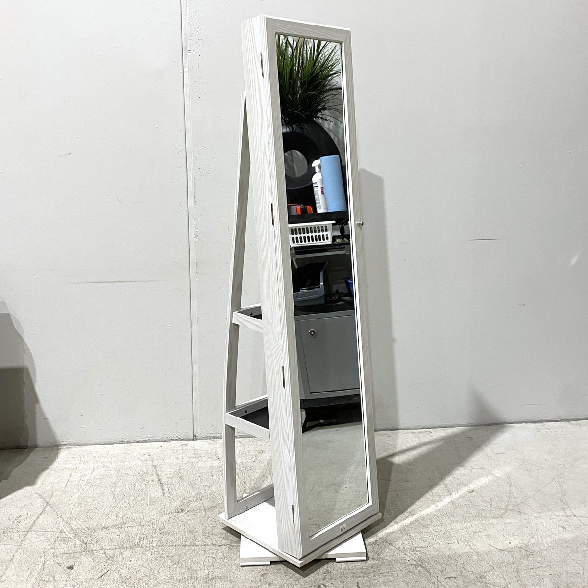 360 Degre 2-in-1 Rotatable Jewelry Cabinet with Mirror