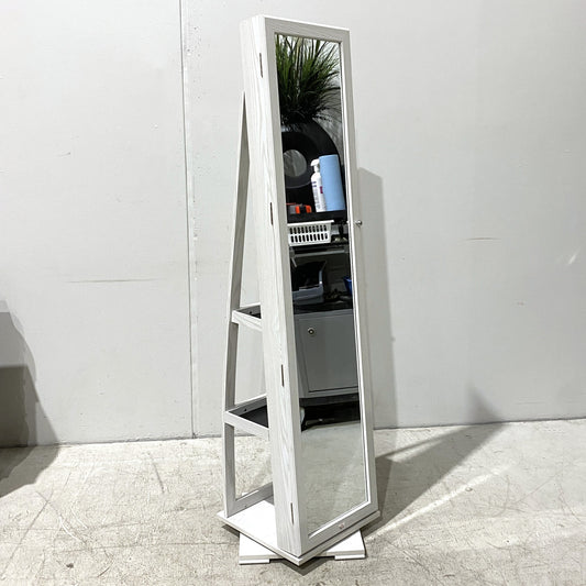 360 Degre 2-in-1 Rotatable Jewelry Cabinet with Mirror