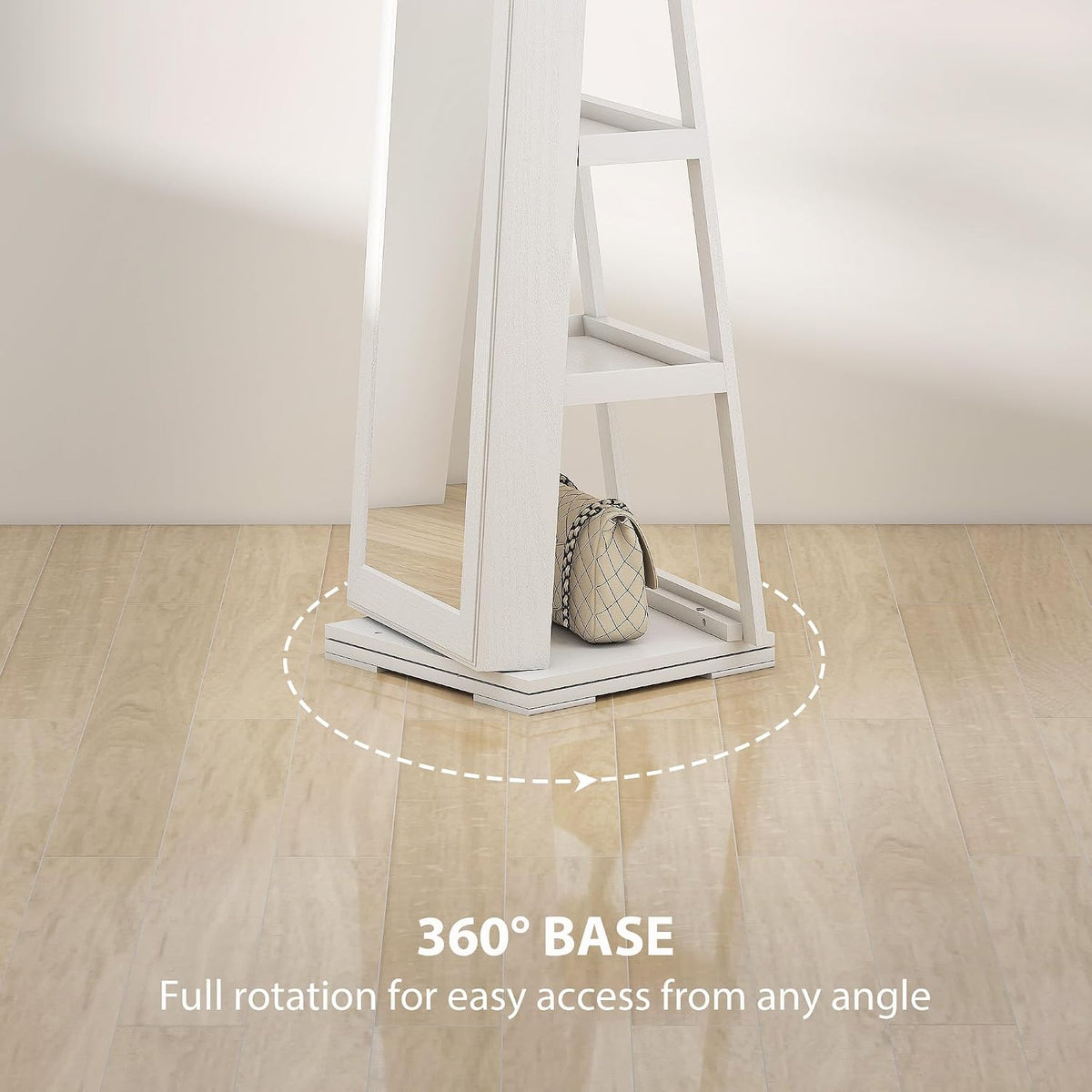 360 Degre 2-in-1 Rotatable Jewelry Cabinet with Mirror