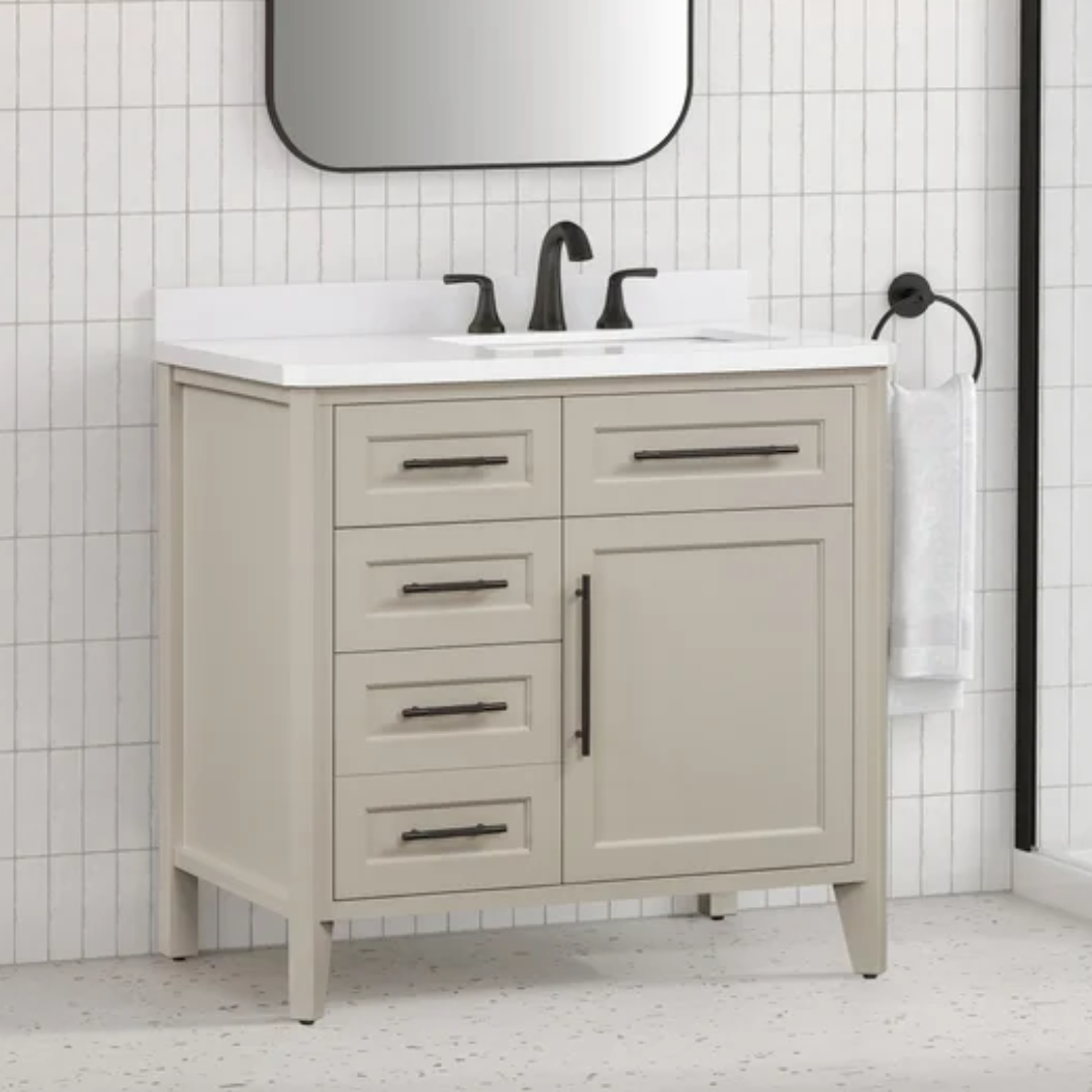42" Vanity with Quartz Top in Greige