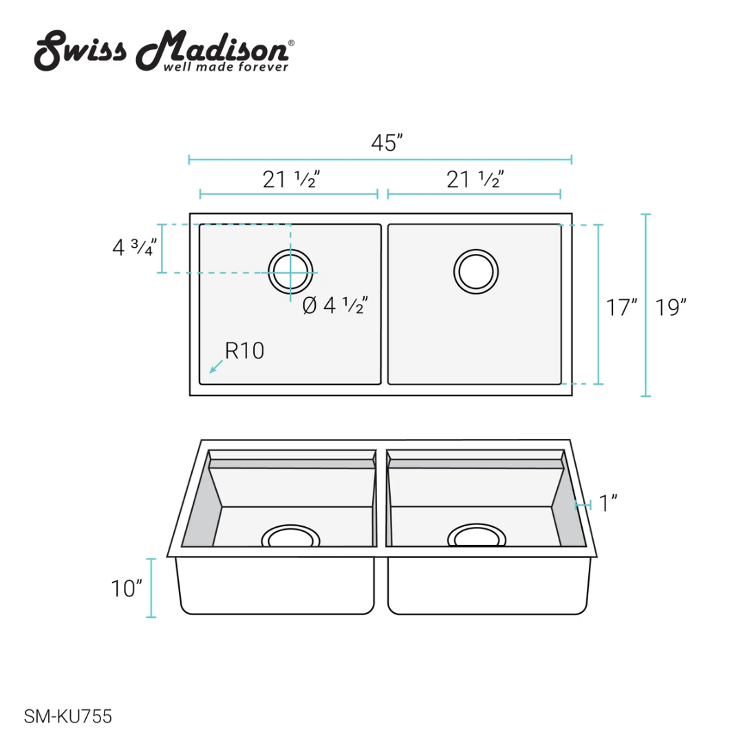 Double Basin Undermount Kitchen Sink
