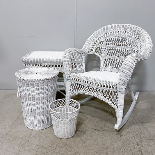 White Wicker Chair Set