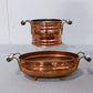 Copper Planters with Ceramic Handles (set of 2)