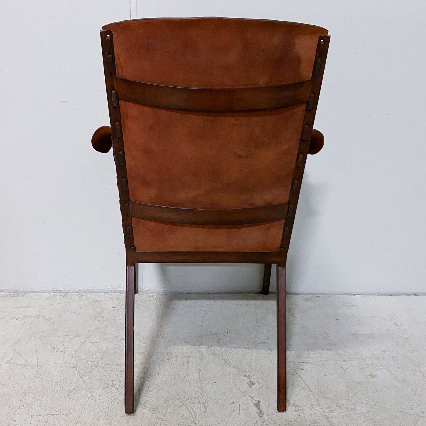Distressed Leather and Iron Chair