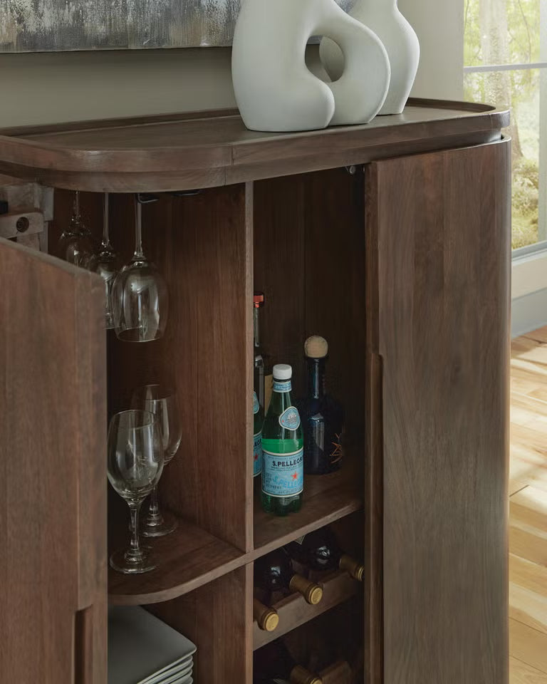 Medium Brown Bar Cabinet