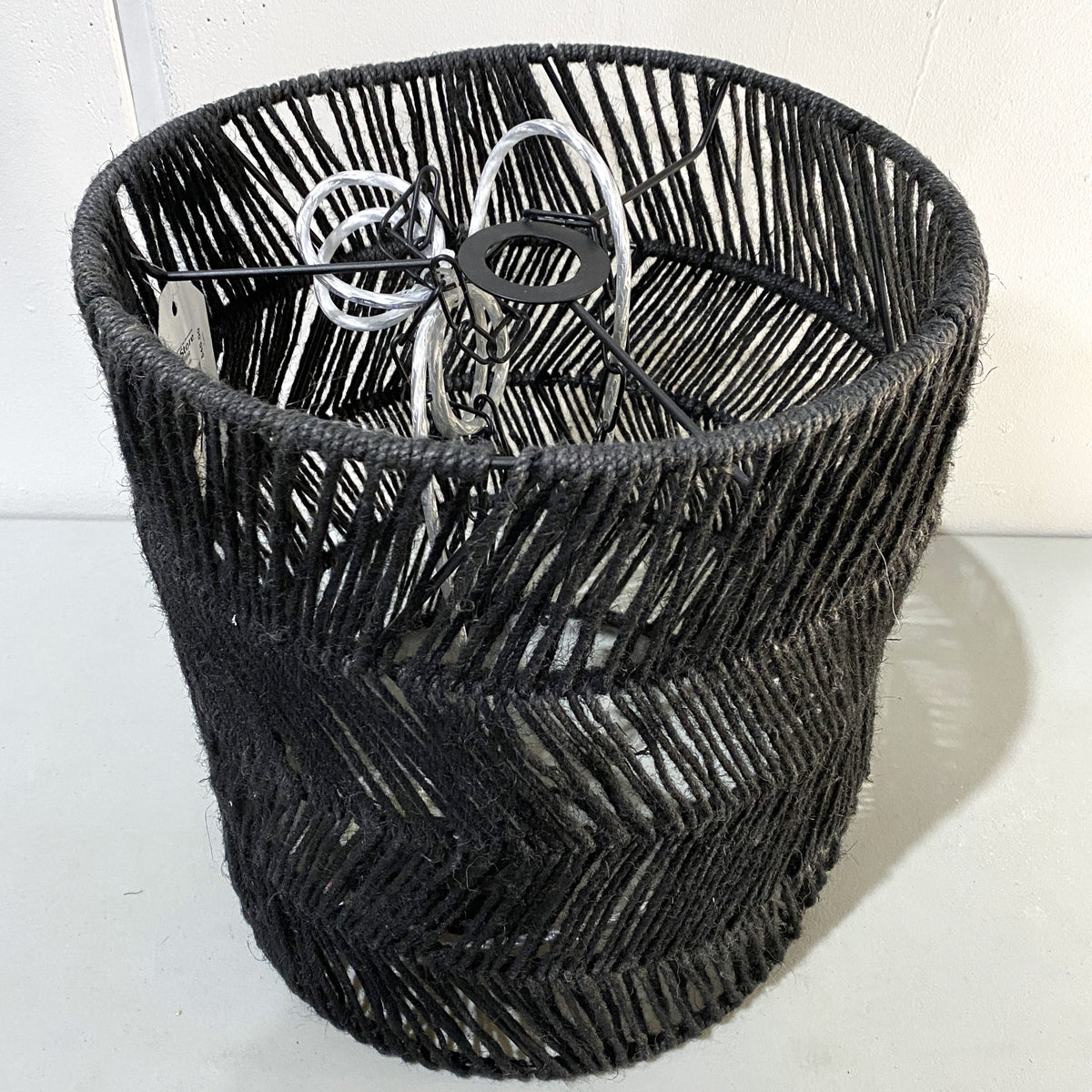 Black Raw Jute Pendant
