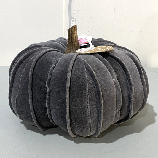 Dark Grey Velvet Pumpkin