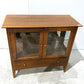 Two-door Glass Display Cabinet with Wooden Finish