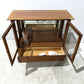 Two-door Glass Display Cabinet with Wooden Finish