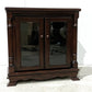 Two-door Glass Display Cabinet with Dark Wood Finish