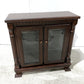 Two-door Glass Display Cabinet with Dark Wood Finish