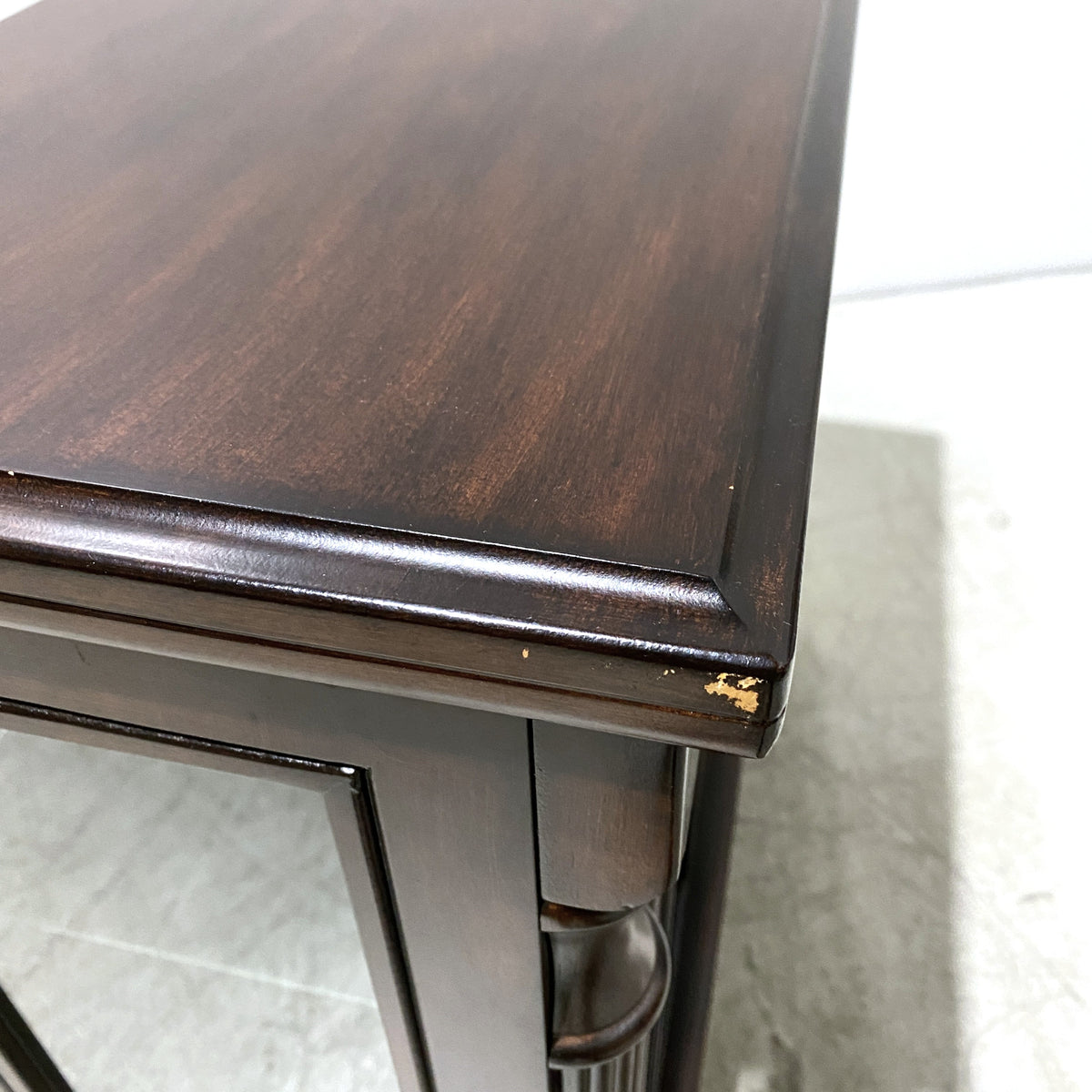 Two-door Glass Display Cabinet with Dark Wood Finish