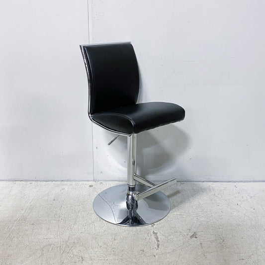 Black Faux Leather Swivel Barstools