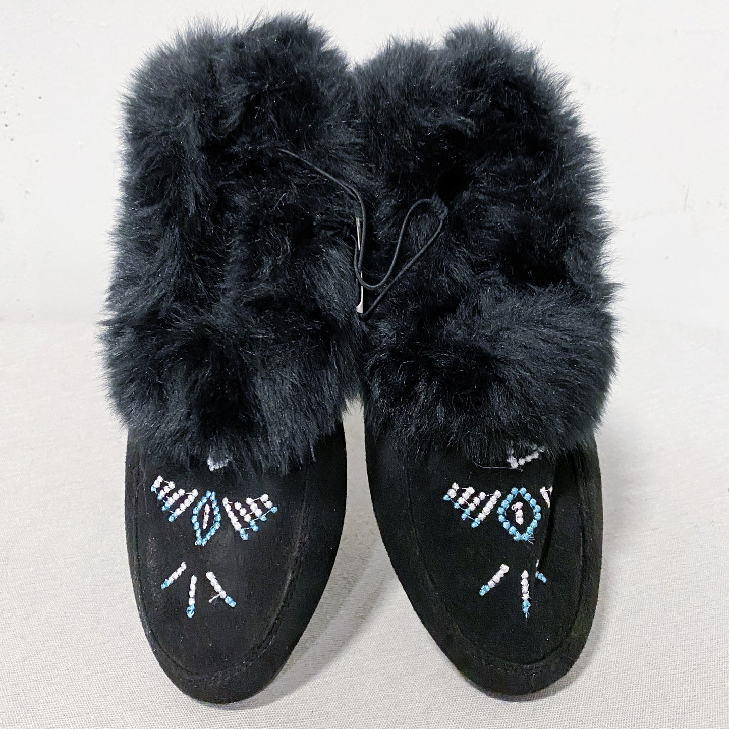 Furry Women’s Embroidered Moccassins