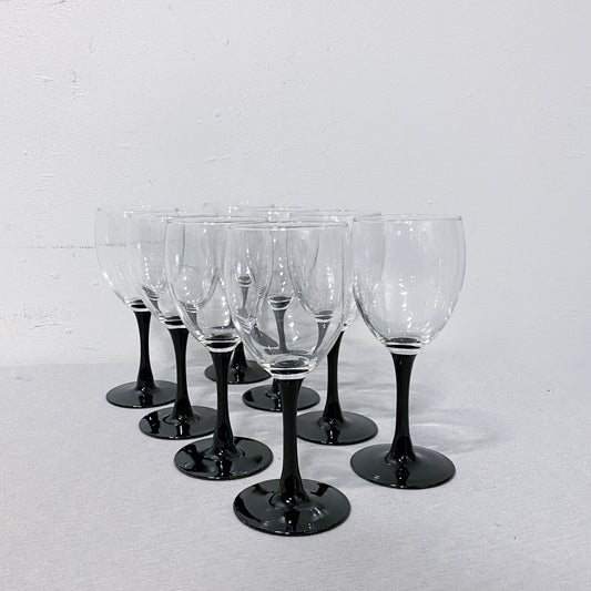 Wine Glasses with Black Stems (Set of 8)