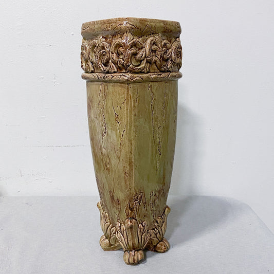 16" Green Floor Vase