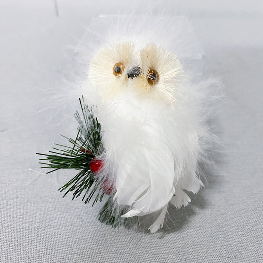 Down Feather Owl- Handmade Ornament