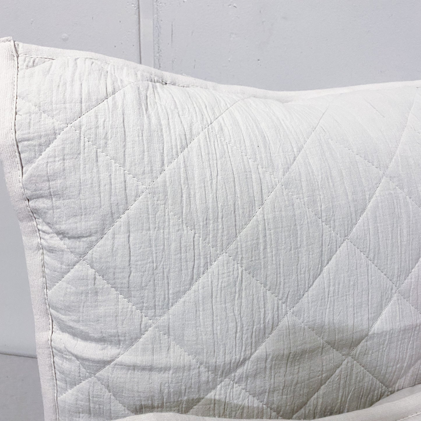 Cream Quilted Pillow and Shams (Set of 2)