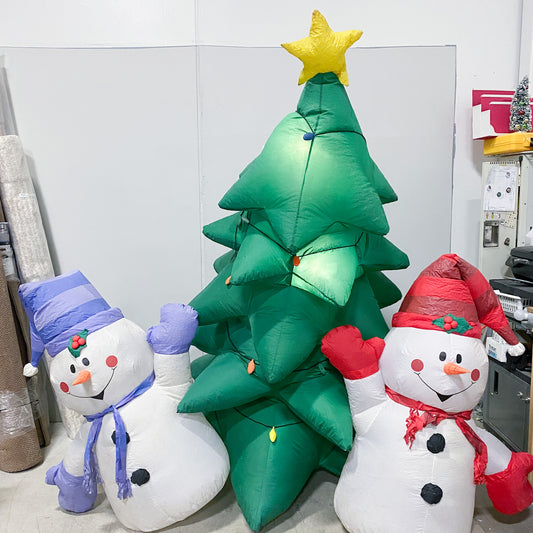 8 ft. LED Inflatable Christmas tree and Snowmen