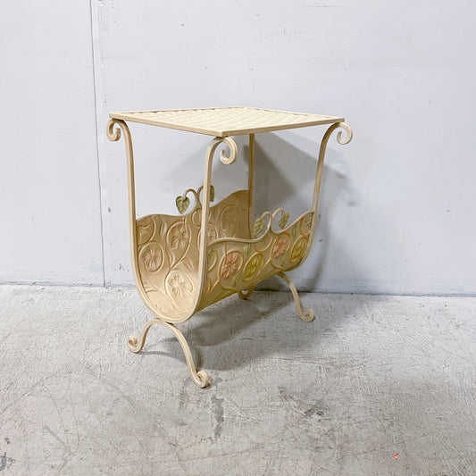 Metal Side Table with Magazine Rack