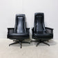 Art Deco Leather Swivel Rocker Chair