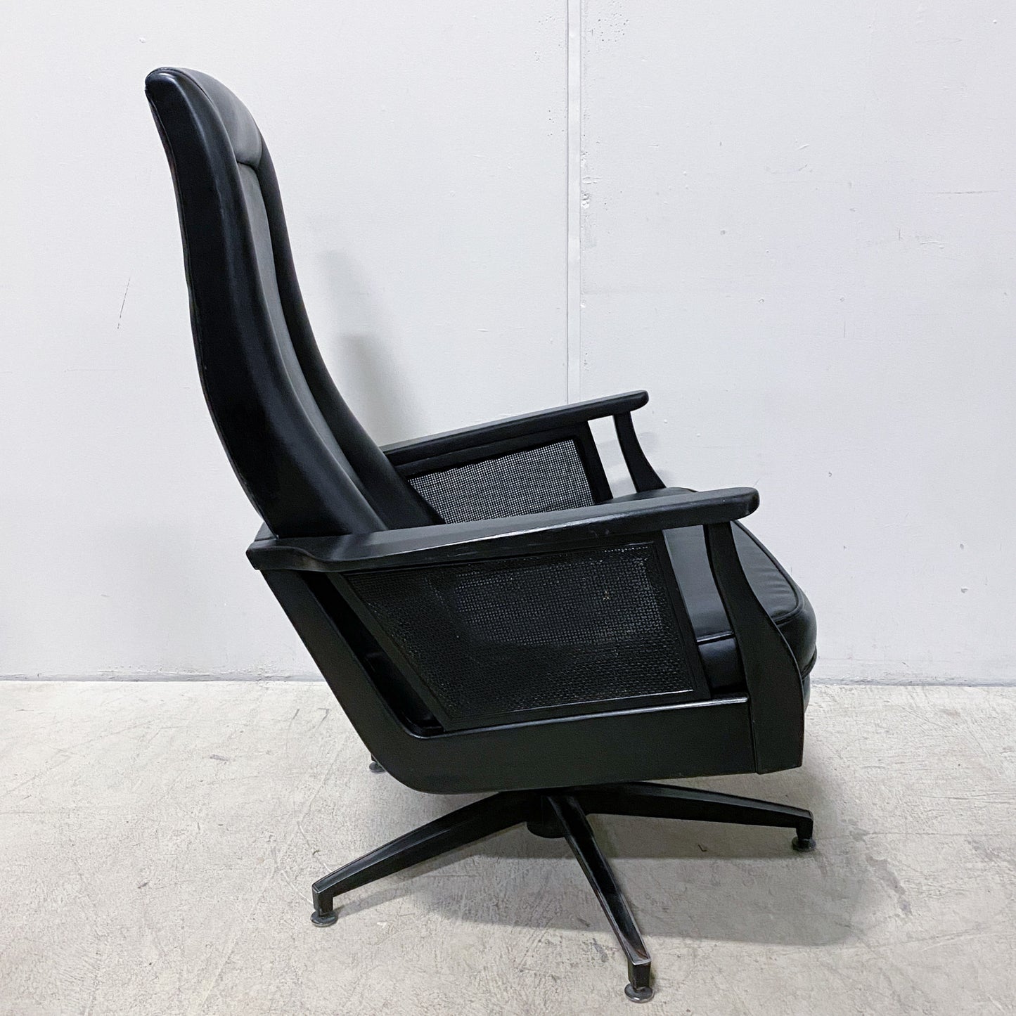 Art Deco Leather Swivel Rocker Chair