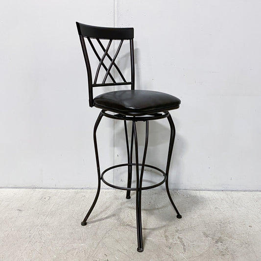 Black Faux Leather Swivel Barstools