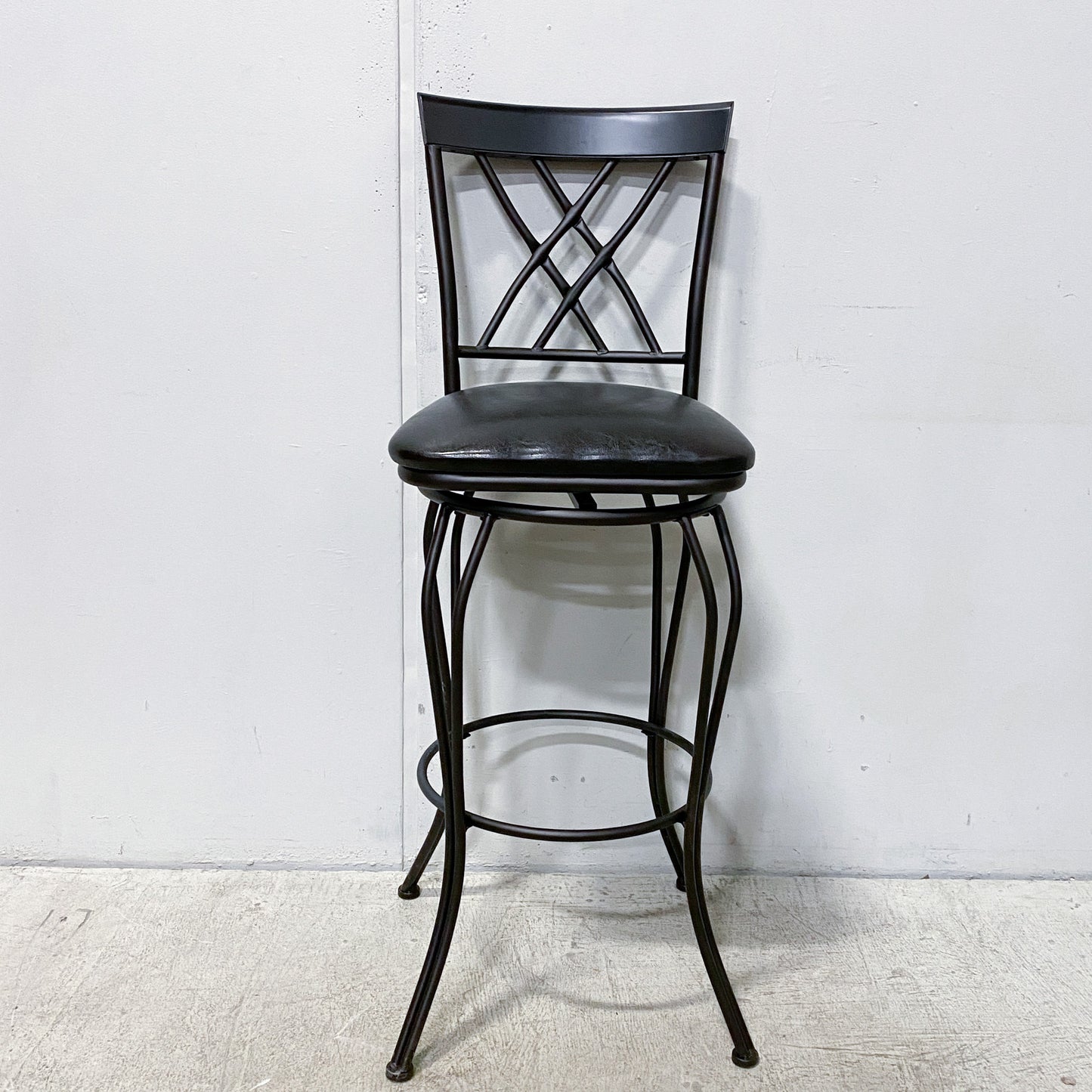 Black Faux Leather Swivel Barstools