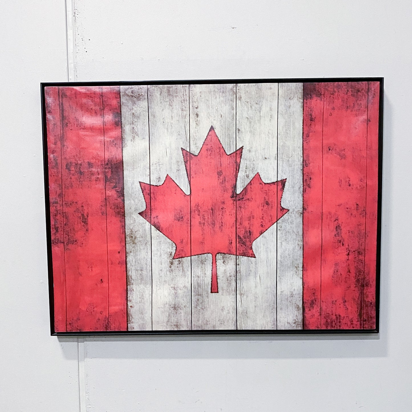 Rustic Canadian Flag on Canvas