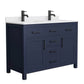 48" Dark Blue Double sink Vanity and Countertop