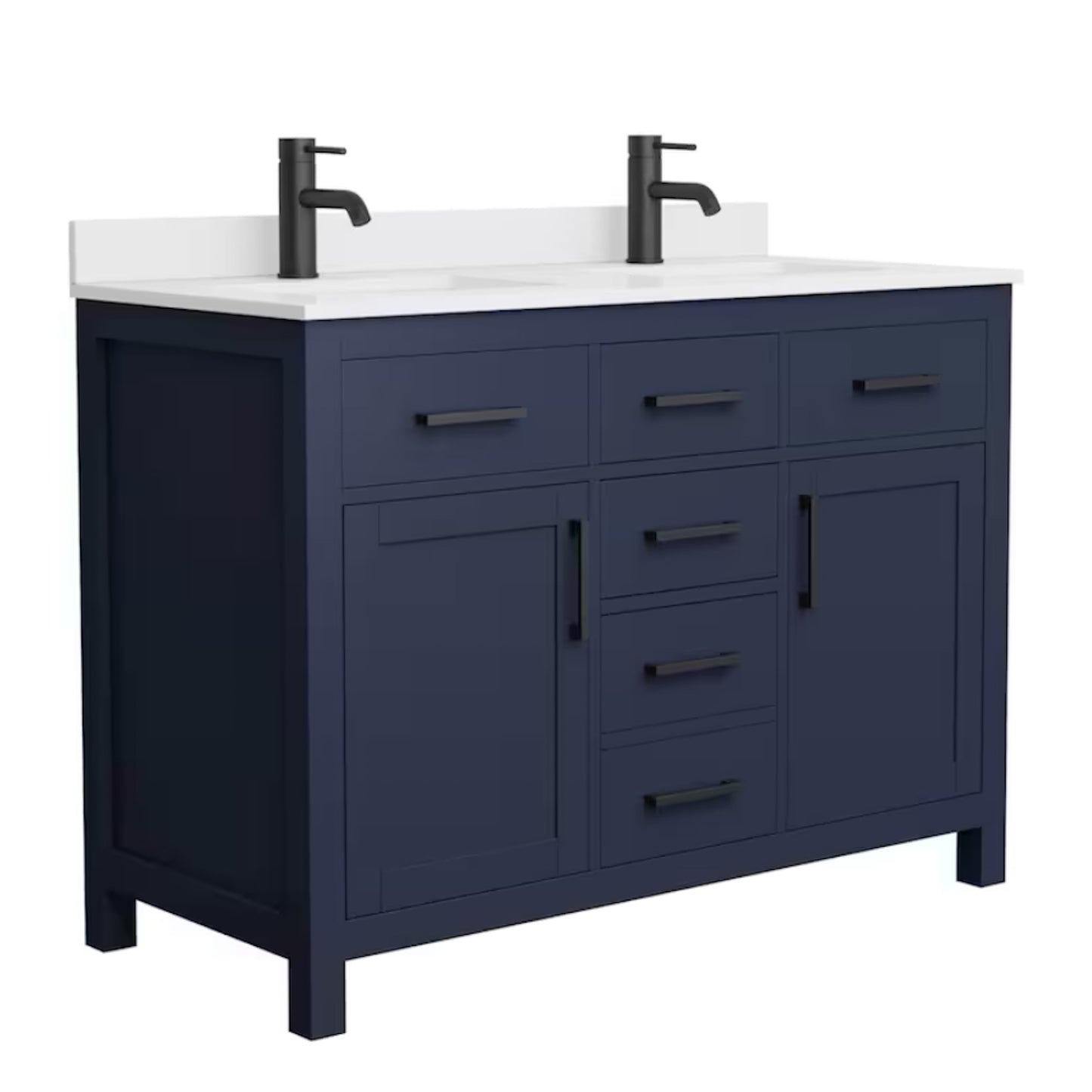 48" Dark Blue Double sink Vanity and Countertop